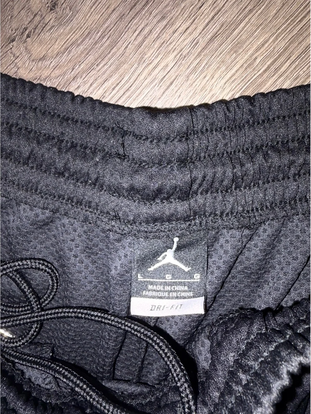 Jordan Black Dri-Fit Athletic Pants with White Accents Men’s Large